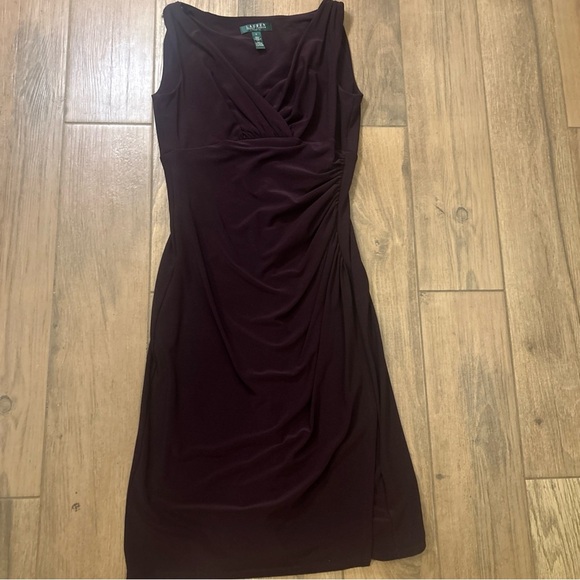 Polo by Ralph Lauren Black Ruched Sheath Midi Dress - Picture 1 of 6